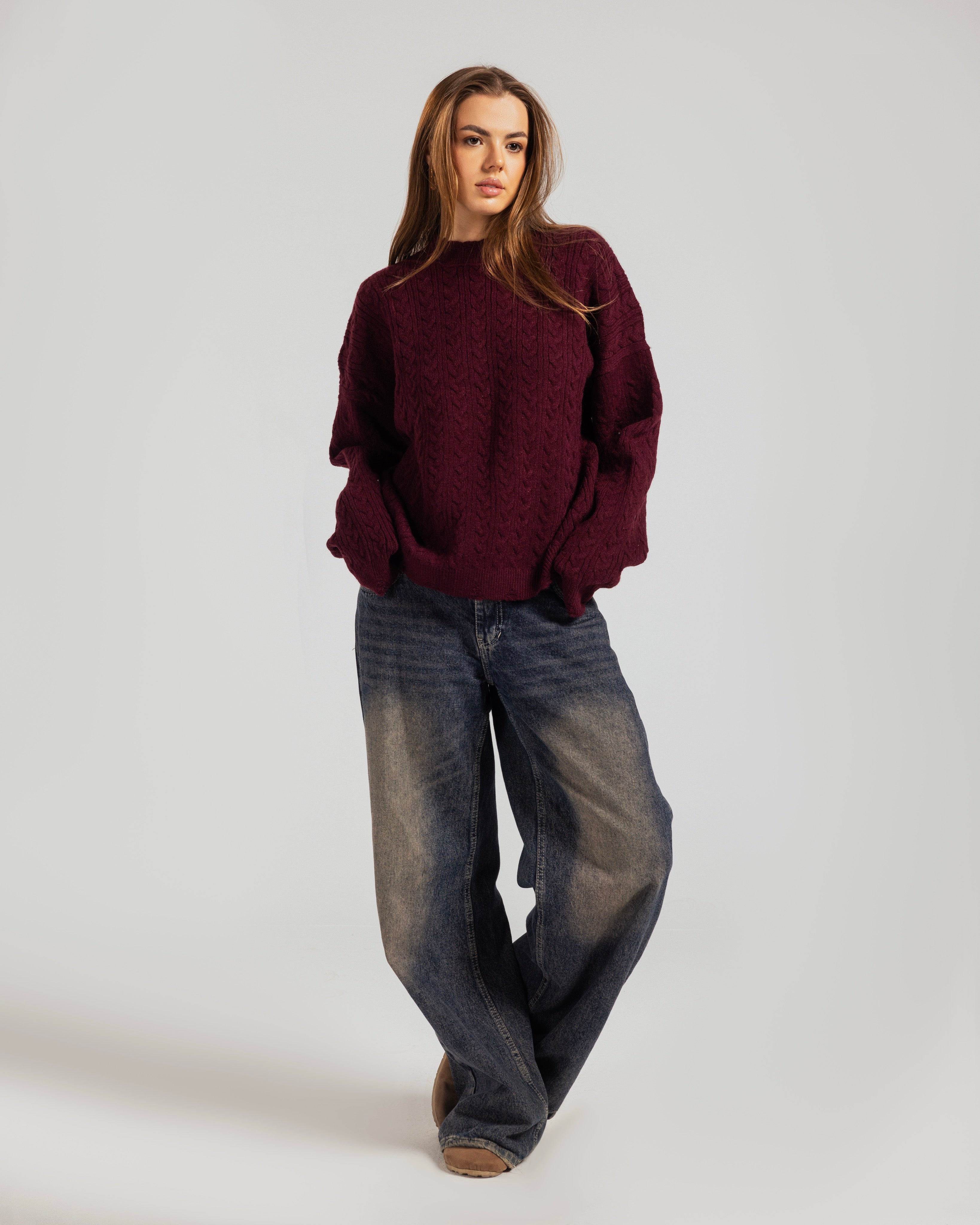 Oversized Textured Knit Sweater